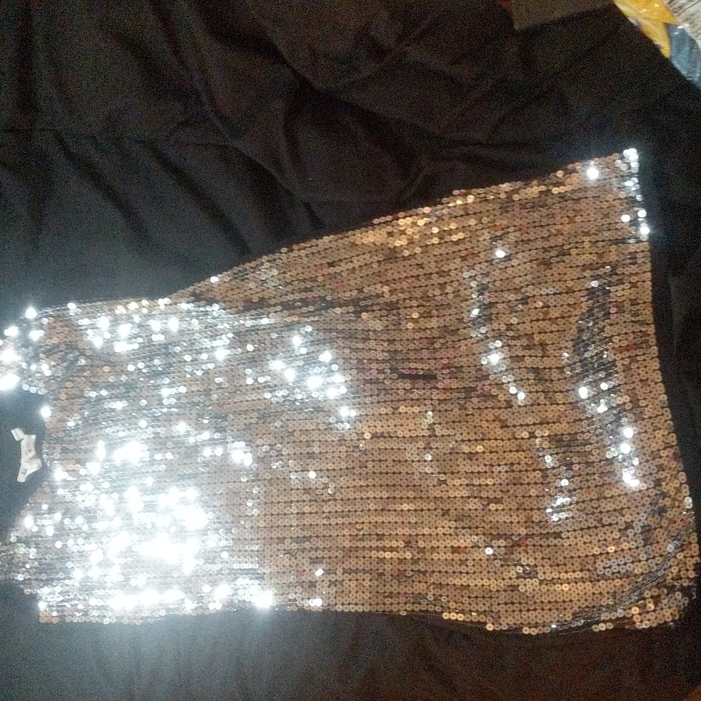 Silver sequined dress